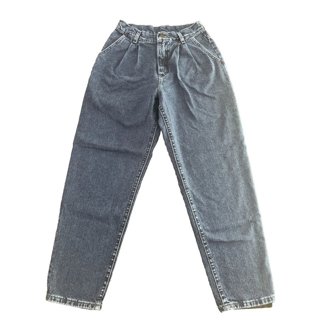 VTG Lee Jeans Women's Size 25X25 Blue Denim‎ Pleated High-Waisted Ankle Mom 90'S
